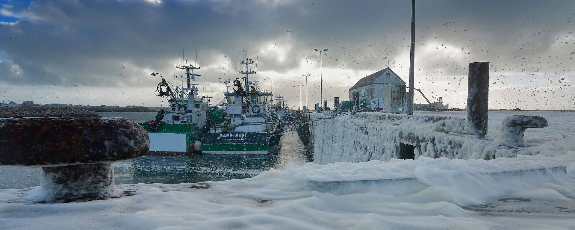 Neige à Saint-Guénolé - jour de tempête en Pays Bigouden @Nonos